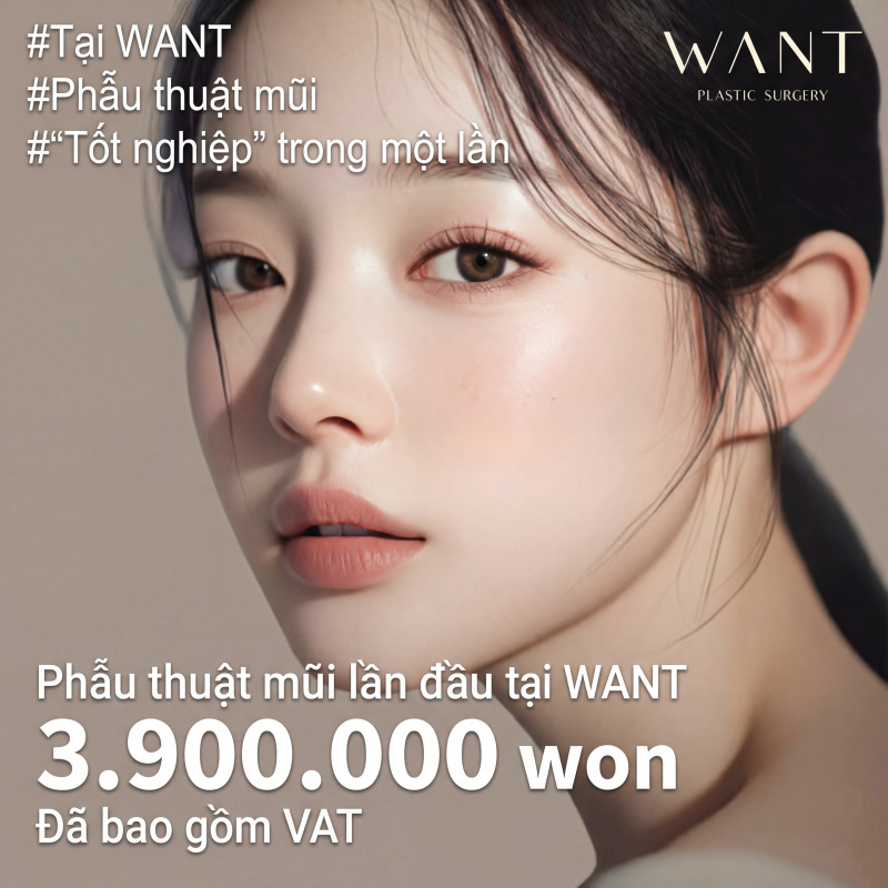 Want Mũi lần đầu sụn sườn tự thân