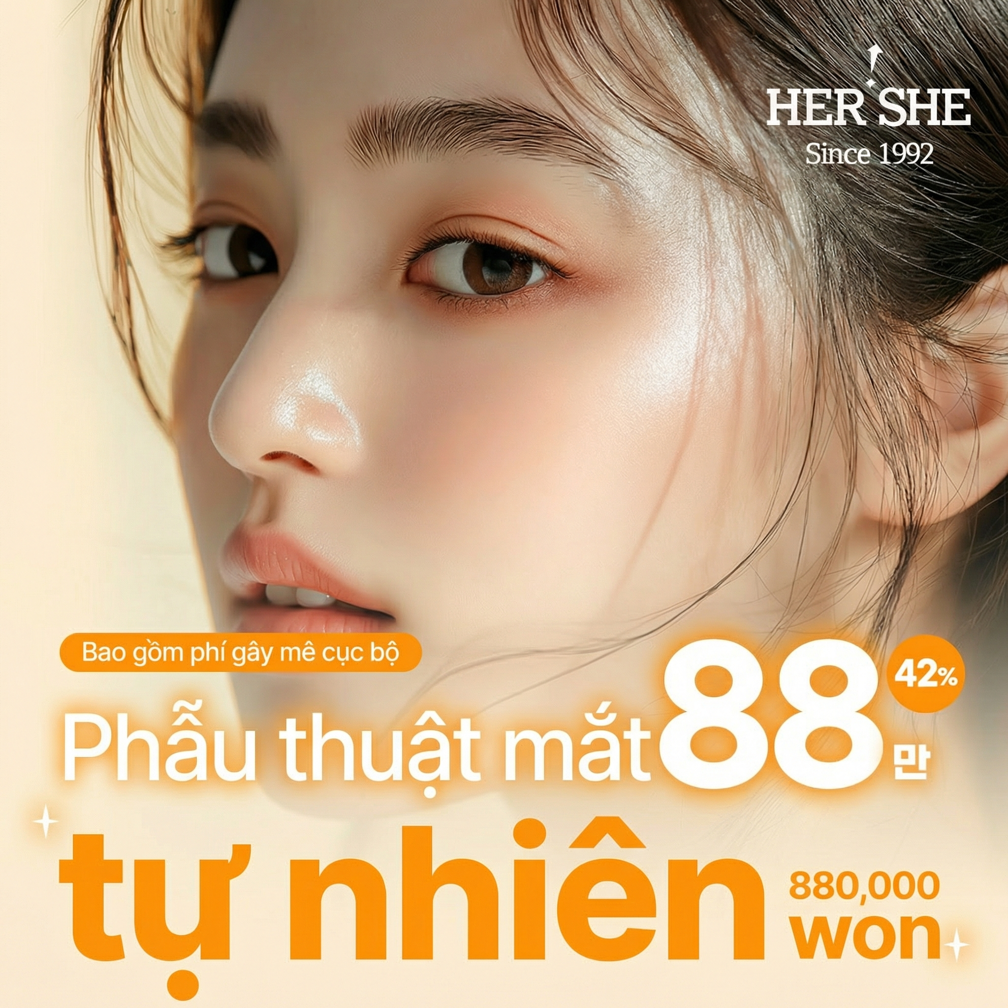 Đường mí tự nhiên Cắt mí toàn phần